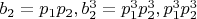 $b_2=p_1p_2,  b_2^3=p_1^3p_2^3,  p_1^3p_2^3$
