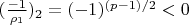 $(\frac{-1}{\rho_1})_2=(-1)^{(p-1)/2}<0$