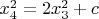 $x_4^2=2x_3^2+c$