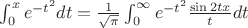 $\int_{0}^{x} e^{-t^{2}} dt=\frac {1}{ \sqrt{\pi}}  \int_{0}^{\infty} e^{-t^{2}} \frac {\sin {2tx}}{t}  dt$