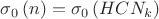 $\sigma_0\left(n\right)=\sigma_0\left(HCN_k\right)$