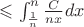 $\leqslant \int_\frac{1}{n}^n \frac{C}{nx}dx $