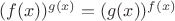 $(f(x))^{g(x)}=(g(x))^{f(x)}$