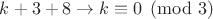 $k+3+8 \to k \equiv 0 \pmod3$