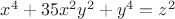 $x^4+35x^2y^2+y^4=z^2$