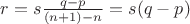 $r=s \frac {q-p}{(n+1)-n}=s(q-p)$