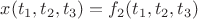 $x(t_{1},t_{2},t_{3})=f_2 (t_{1},t_{2},t_{3})$