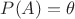 $P(A)=\theta$ $P(A)=\theta$