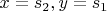 $x=s_2,y=s_1$