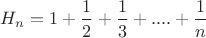 $H_n=1+\dfrac{1}{2}+\dfrac{1}{3}+....+\dfrac{1}{n}$