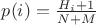 $p(i) = \frac{H_i + 1}{N + M}$