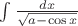 $\int\frac{dx}{\sqrt{a - \cos x}}$