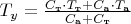 $T_\ext{y}=\frac{C_\text{т}\cdot T_\text{т}+C_\text{а}\cdot T_\text{а}}{C_\text{a}+C_\text{т}}$
