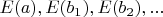 $E(a), E(b_1), E(b_2),...$