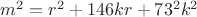 $m^2= r^2+146kr +73^2 k^2$