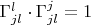 $ \Gamma^l_{jl} \cdot \Gamma^j_{jl} = 1 $