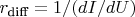 $r_{\text{diff}} = 1/ (dI/dU)$