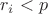 $r_{i}<p$