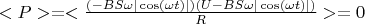 $<P> = <\frac{(- BS\omega |\cos(\omega t)|)(U - BS\omega |\cos(\omega t)|)}{R}> = 0$