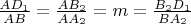 $\frac{AD_1}{AB}=\frac{AB_2}{AA_2}=m=\frac{B_2D_1}{BA_2}$