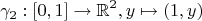 $$\gamma_2: [0,1] \rightarrow \mathbb{R}^2, где y\mapsto (1,y)$$