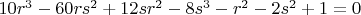 $10r^3-60rs^2+12sr^2-8s^3-r^2-2s^2+1=0$