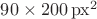 $90 \times 200 \,\mathrm{px}^2$