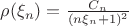 $\rho(\xi_n)=\frac{C_n}{(n\xi_n+1)^2}$