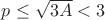 $p\le\sqrt{3A}<3$