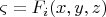 \[
\varsigma  = F_i (x,y,z)
\]