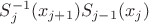 $S^{-1}_{j}(x_{j+1})S_{j-1}(x_{j})$