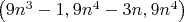 $\left(9n^3-1, 9n^4-3n, 9n^4\right)$