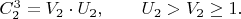 $C_{2}^3=V_2 \cdot U_2, \qquad U_2>V_2 \geq 1. \qquad$