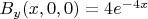 $B_y(x,0,0) = 4 e^{-4x}$