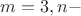 $m=3, n - $