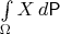 $\int\limits_\Omega X\, d\mathsf P$