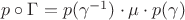 $p\circ\Gamma =p(\gamma^{-1})\cdot\mu \cdot p(\gamma)$