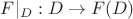 $F|_D: D \rightarrow F(D) $