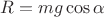 $R=mg\cos\alpha$