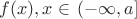 $f(x), x\in \left.(-\infty,a\right]$
