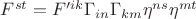 $ F^{st}=F'^{ik} \Gamma_{in} \Gamma_{km} \eta^{ns} \eta^{mt} $