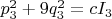 $ p_{3}^{2} + 9q_{3}^{2} = cI_3$