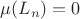 $\mu(L_n)=0$