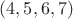 $(4,5,6,7)$