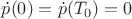 $\dot {p}(0) = \dot {p}(T_0) = 0$