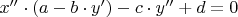 $x''\cdot (a-b\cdot y')-c\cdot y''+d=0$
