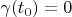 $\gamma(t_0)=0$