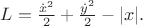 $L=\frac{\dot{x}^2}{2}+ \frac{\dot{y}^2}{2}- |x|.$