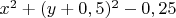 $x^2+(y+0,5)^2-0,25$
