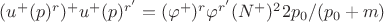 $(u^+(p)^r)^+u^+(p)^{r'}=(\varphi^+)^r\varphi^{r'}(N^+)^22p_0/(p_0+m)$
